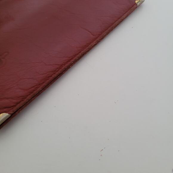 Celine Vintage Notbook Cover Notebook Book Case 4x6 Red Bifold Leather Italian - Picture 9 of 9